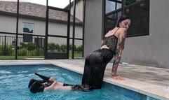Lexie Enjoys Swimming in Her Black Jumpsuit