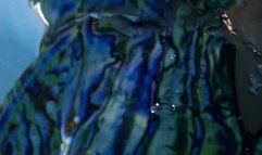 Slow motion Abalone dive skin swim in the pool