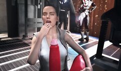 Rey loves sucking on a big red Twi'lek futanari dick