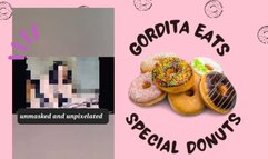 BBW eats glazed donuts while glazed in oil