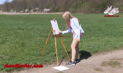 Easel 2 - painting with the soles of sneakers (0090n)
