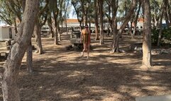 Girl fingering in public park