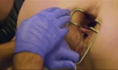 Spread her gaping asshole