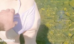 Boy-Girl Outdoor Swimsuit Wedgies