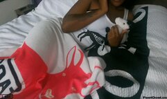 Thick & sexy ebony BlvkJade milks me with her sexy feet for a huge cum on soles!