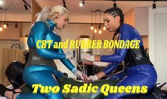 TWO SADIC QUEENS - CBT and RUBBER BONDAGE compiled