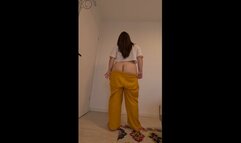 Butt clench farts while stripping off