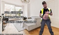 Full size vore swallowed by Bloated belly Builder bf