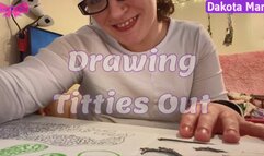 Dakota Marr Drawing with Tits Boobs out in Glasses