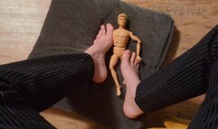 Smothering a shrunken man with my feet