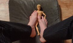 Smothering and toying with a shrunken man with my feet