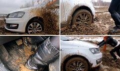 CAR STUCK PREMIERE: Emily has problems in deep soft first mud