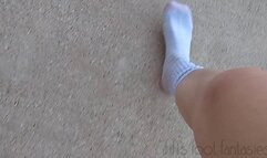 Fifi pedal pumping in scrunched white crew socks