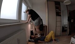 Jump and trample shoes with white socks