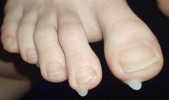 Anna - Teasing urethra with the tips of her unpedicured toenails [foot worship, footjob, urethral teasing, cum eating] (1080p)