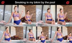 Smoking in bikini on my airbnb pool in Tulum