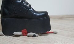 Plushie Stomped Flat with Platform Boots