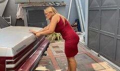 Mia Soles pedal pumping madness with the Chevrolet Celebrity