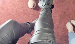 Foot humiliation in a worship with this slave