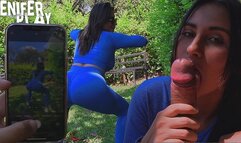 de camino al GYM follo en un parque