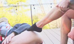 Foot fisting sideline and doggy style