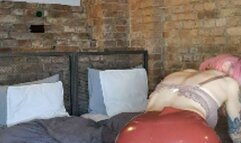 red shiny latex leggings topples tease chastity sub tease topless