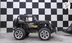 Big RC-Car crushed under Christin floor view