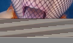 Blowjob with pantyhose mask