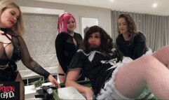 Gorgeous Sissy Maid's Huge Clit Sucked