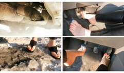 SEXY PREMIERE: Barefoot brutal hard revving and melting snow in powerful Opel