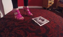 Sophie Stomping The Slaves Vinyl With Her Hot Pink High Heel Sandals
