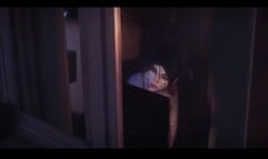 Woman having fun during the storm