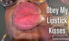 Obey My Lipstick Kisses HD MP4 1080p Royal Ro - lipstick fetish, slave training, ebony lips, lingerie, kissing fetish