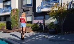 Daisy Dukes and Boots Poolside