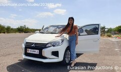 123 - EllaM practice driving manual transmission barefeet