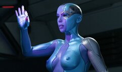 Cyborg babe Nebula enhances sex with the most powerful infinity stone