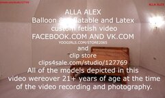 Alla fun and seductively plays with large rare beach balls and hotly rubs against a blue transparent beach ball!!!