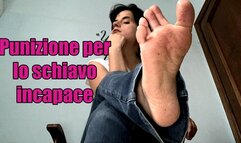 Punizione per schiavo incapace - tanti calci nelle palle e umiliazioni verbali