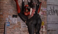 Spider-Girl falls into a trap and gets fucked by big futanari cock