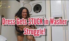 Dress Gets STUCK in the Washer Struggling Fetish 1080