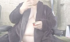BBW in pants smokes 2 cigarettes