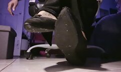 4k Teacher Giantess in a long dress pointy flats shoeplay