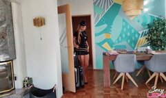 Stewardess with stinky Pantyhose Feet Blowjob and Footjob Cum Explosion