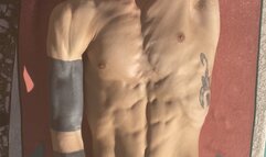 POV Tanning Masturbation Big Dick Tattooed Muscle Hunk Hoss Kado Jerking Off