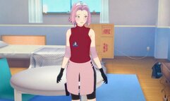 Naruto slides his cock into Sakura's tight ninja pussy