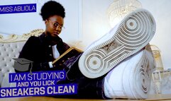I am studying for my studies and lick my sneakers clean! ( Sneaker Fetish with Mistress Abiola ) - FULL HD wmv