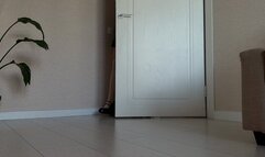 Cute girl plays with her feet, licks and sucks her toes, gives a foot blowjob with oil