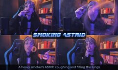 A heavy smoker's ASMR: Coughing and filling the lungs | Smoking Astrid