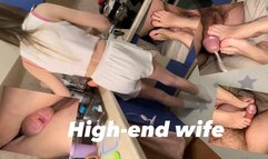 My beautiful wife is high-end footjob Maker She makes my friend cum with 2 toes