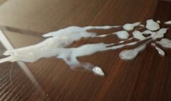 Asian Crossdresser cumshot on acrylic and eating 2 - S005